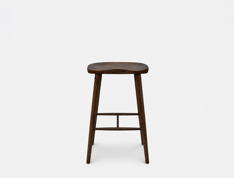 Cleo Solid Wood Bar Stool, Dark Walnut