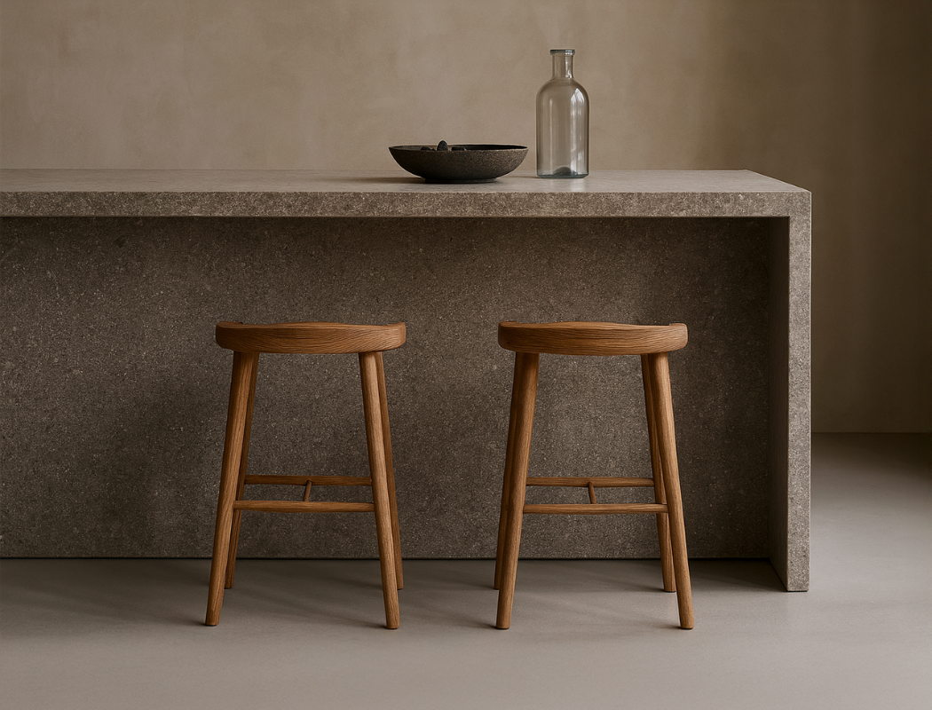 Cleo Solid Wood Counter Stool, Natural