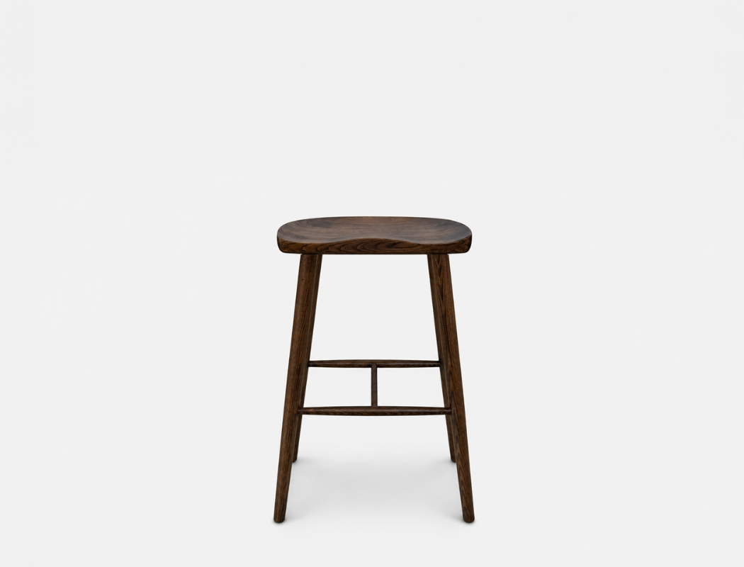 Cleo Solid Wood Counter Stool, Dark Walnut