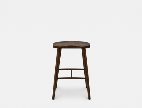 Cleo Solid Wood Counter Stool, Dark Walnut