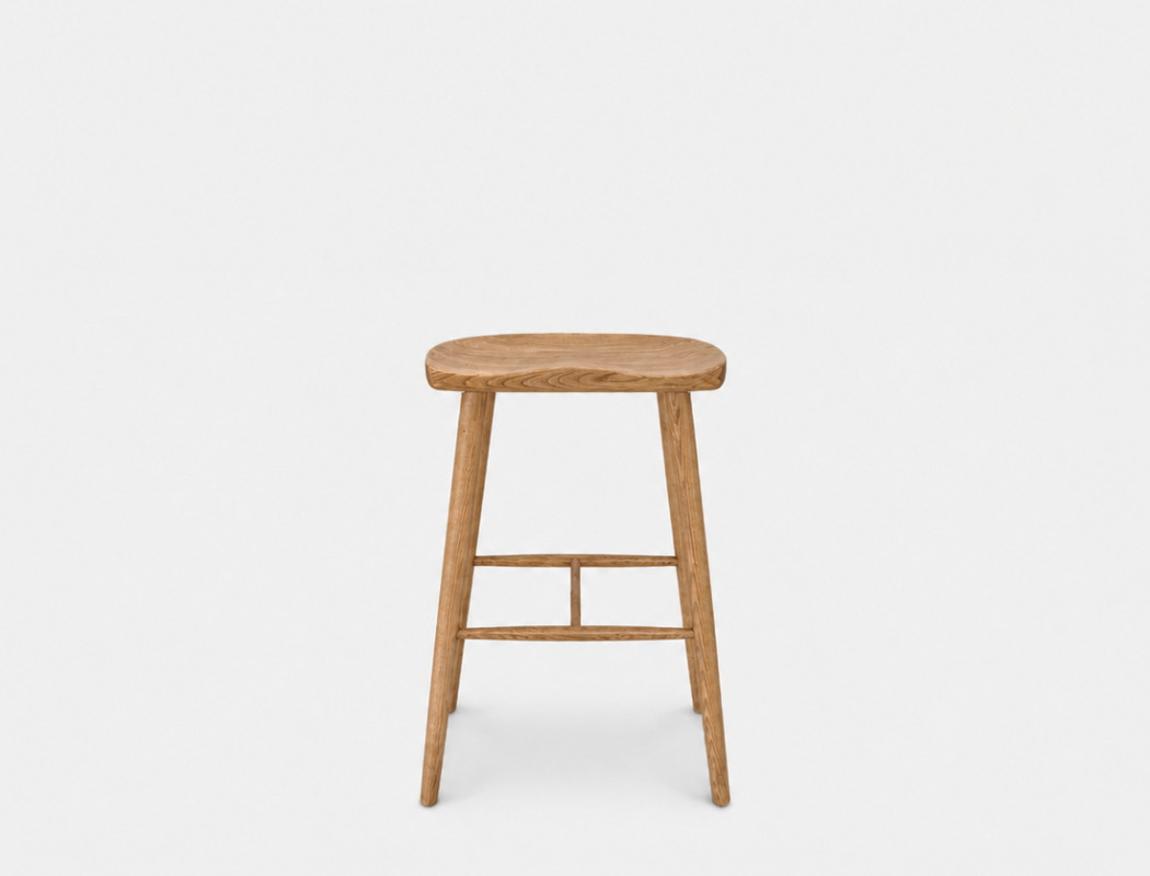 Cleo Solid Wood Counter Stool, Natural