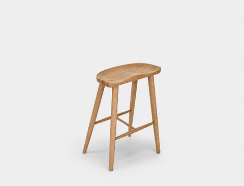 Cleo Solid Wood Counter Stool, Natural