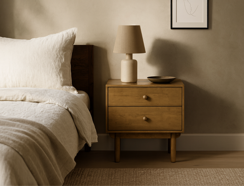 Coco Wood Bedside Table, Set of 2