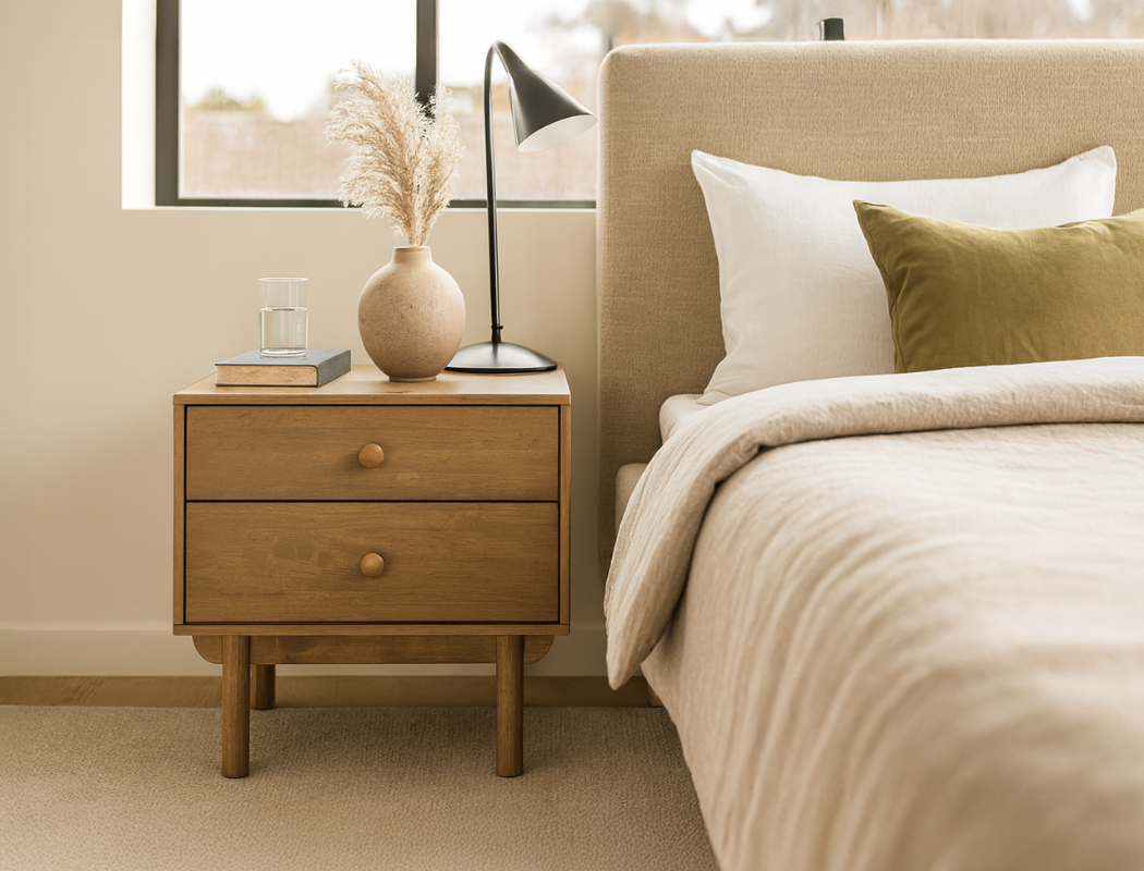 Coco Wood Bedside Table, Set of 2