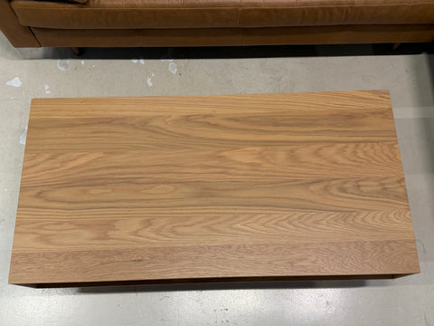Riley Wood Coffee Table, Natural Oak (with Storage)