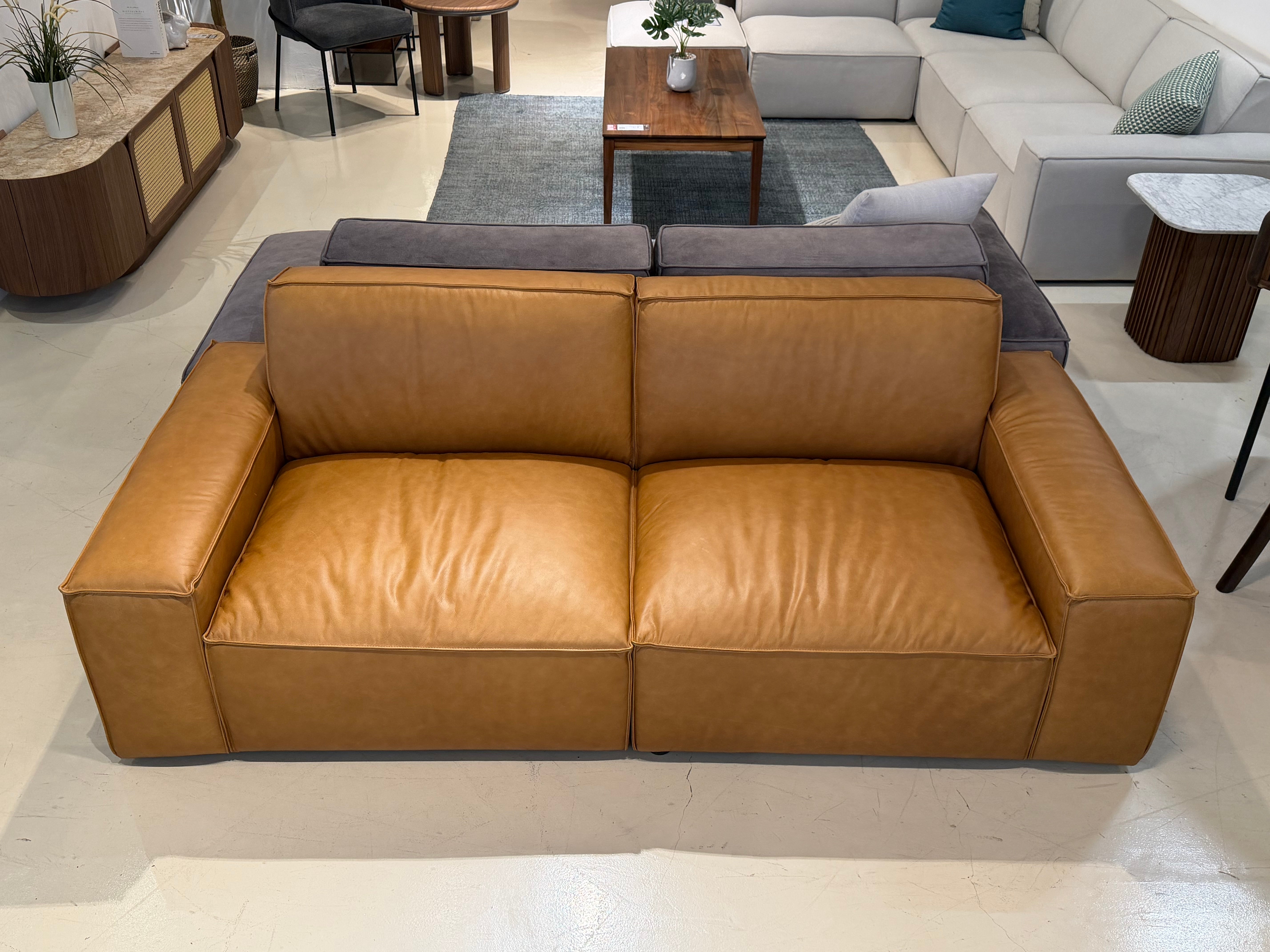 Scott 3 Seater Leather Sofa, Tan