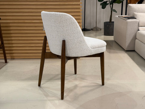 Beatrice Solid Wood Fabric Dining Chair, Chalk