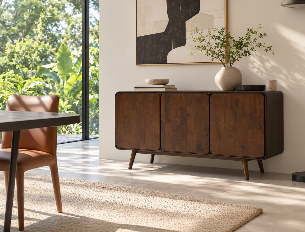 Dalton Wood Sideboard, Dark Walnut