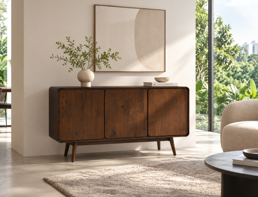 Dalton Wood Sideboard, Dark Walnut
