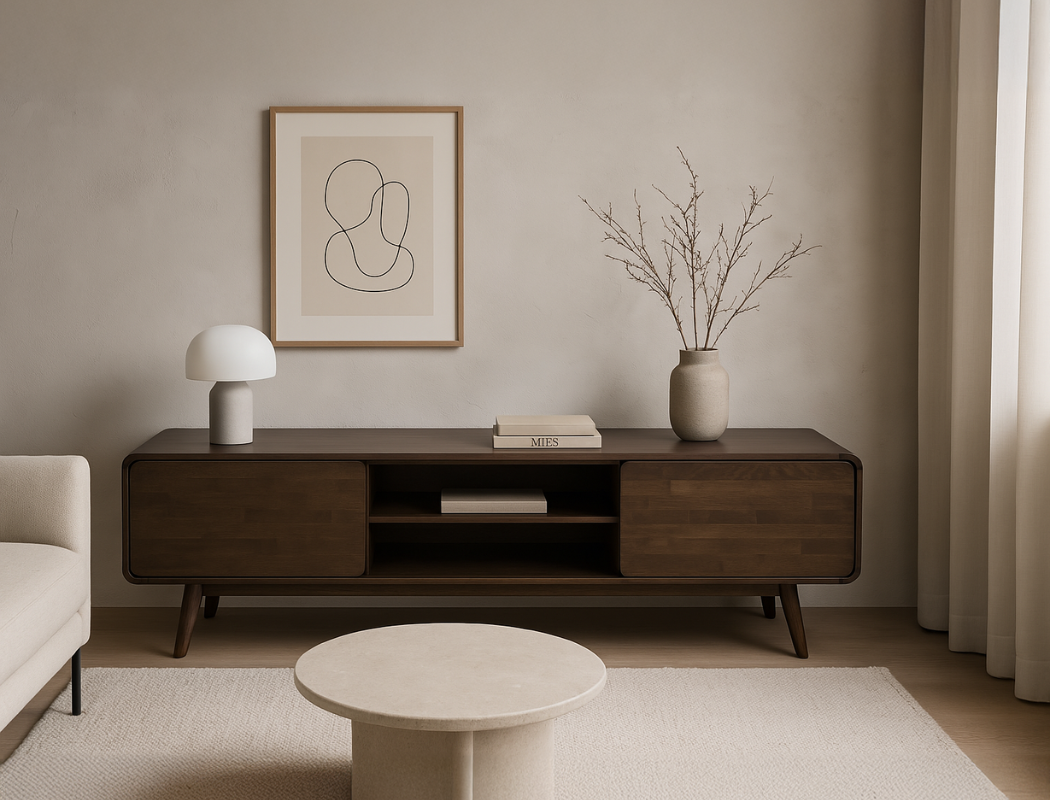 Dalton Wood TV Console (180cm), Dark Walnut