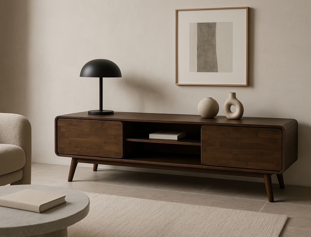 Dalton Wood TV Console (180cm), Dark Walnut