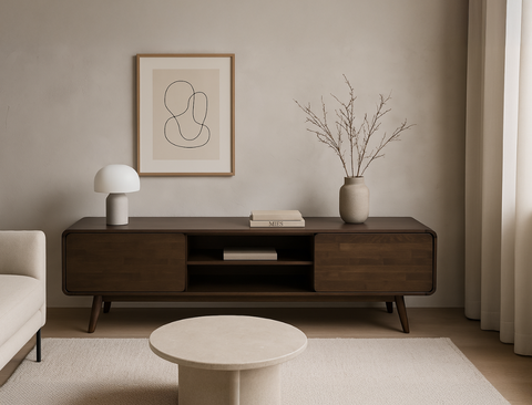 Dalton Wood TV Console (180cm), Dark Walnut