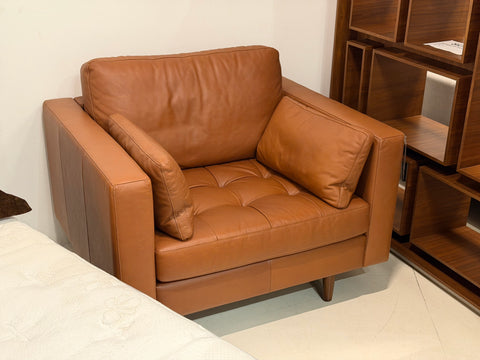 Boston Leather Armchair, Cinnamon Brown