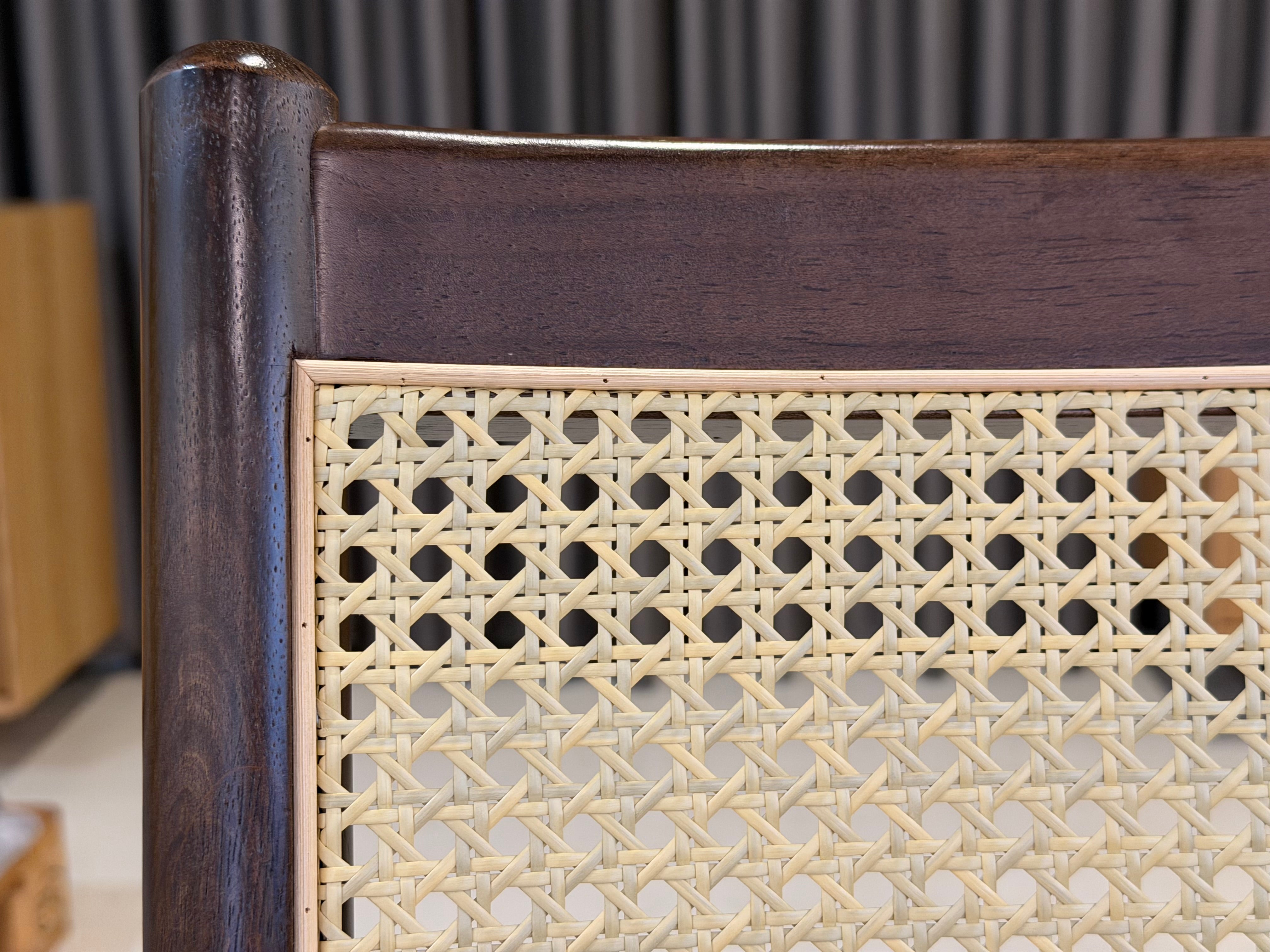 Finn Rattan Dining Chair, Frost White - Water Repellent Fabric