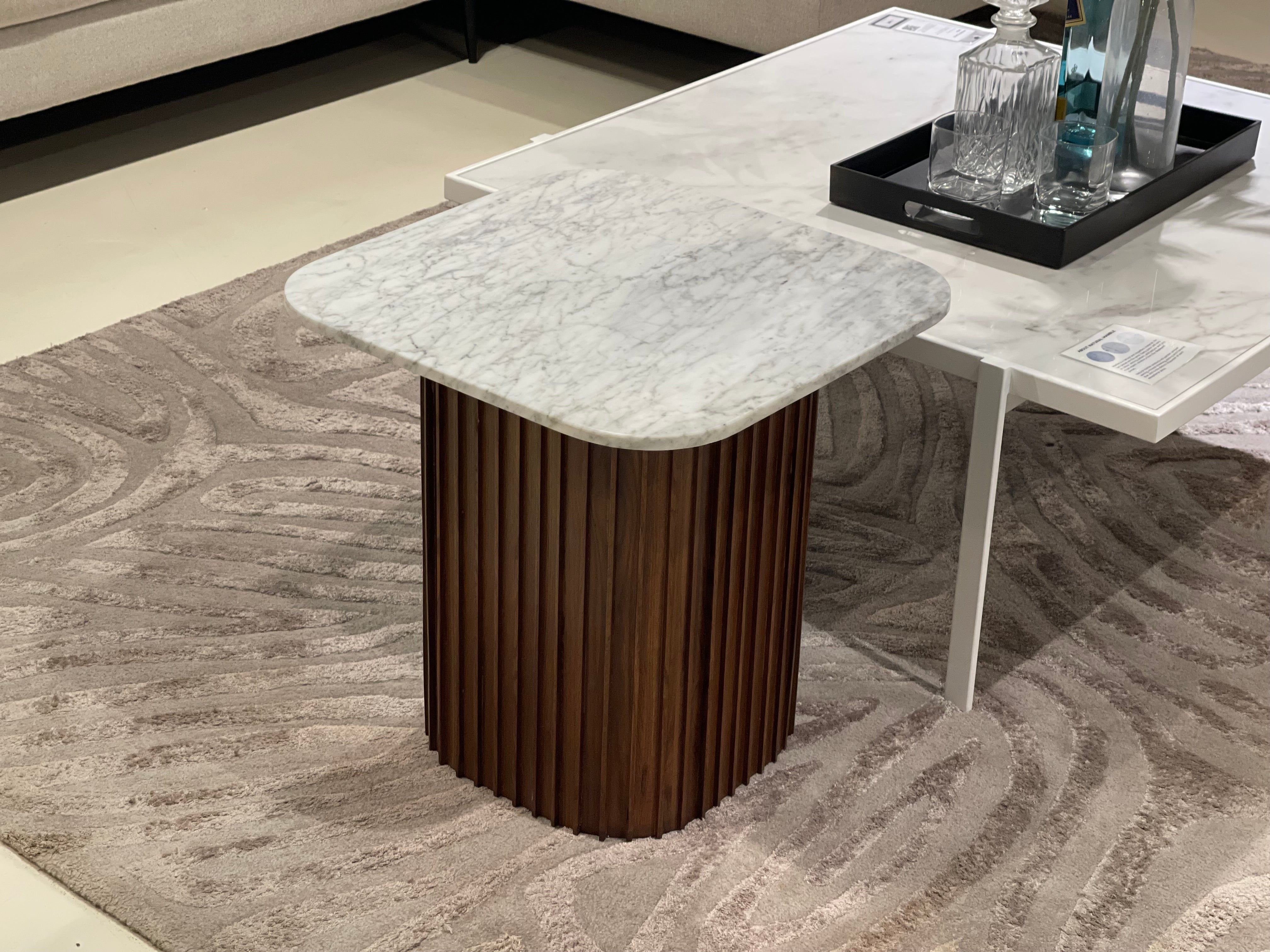 Bari Marble Side Table, White