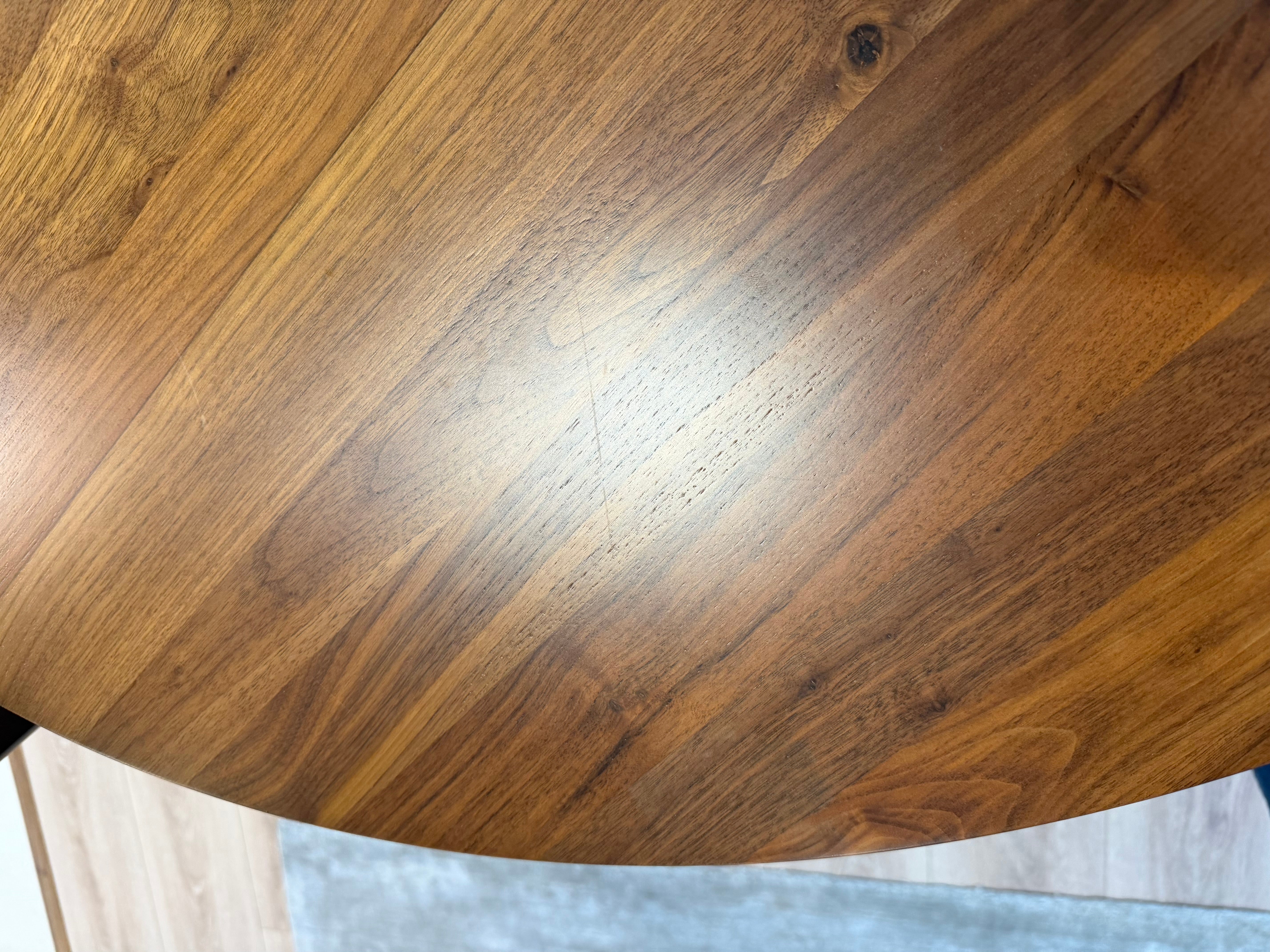Axel Round Solid Wood Dining Table (120cm), American Black Walnut