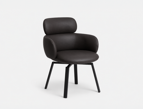 Elio Swivel Dining Chair, Midnight Brown