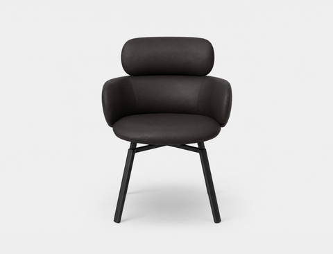 Elio Swivel Dining Chair, Midnight Brown