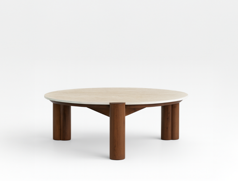 Ellis Travertine Coffee Table, Sintered Stone