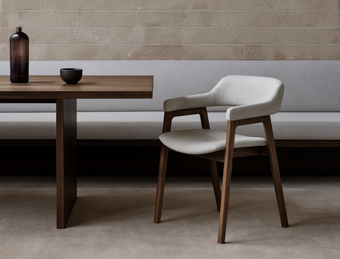 Emery Solid Wood Dining Arm Chair, American Black Walnut