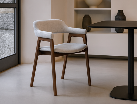 Emery Solid Wood Dining Arm Chair, American Black Walnut