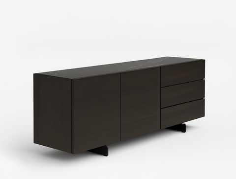 Emilia Wood Sideboard, Smoked Oak