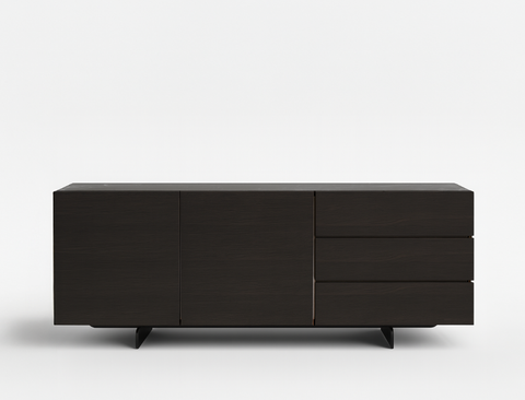Emilia Wood Sideboard, Smoked Oak