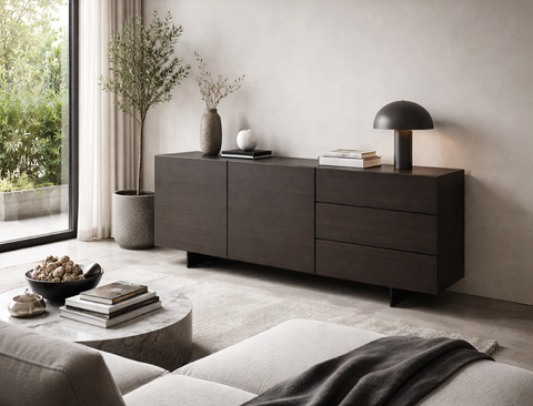 Emilia Wood Sideboard, Smoked Oak