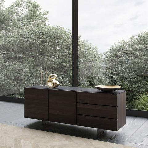Emilia Wood Sideboard, Smoked Oak