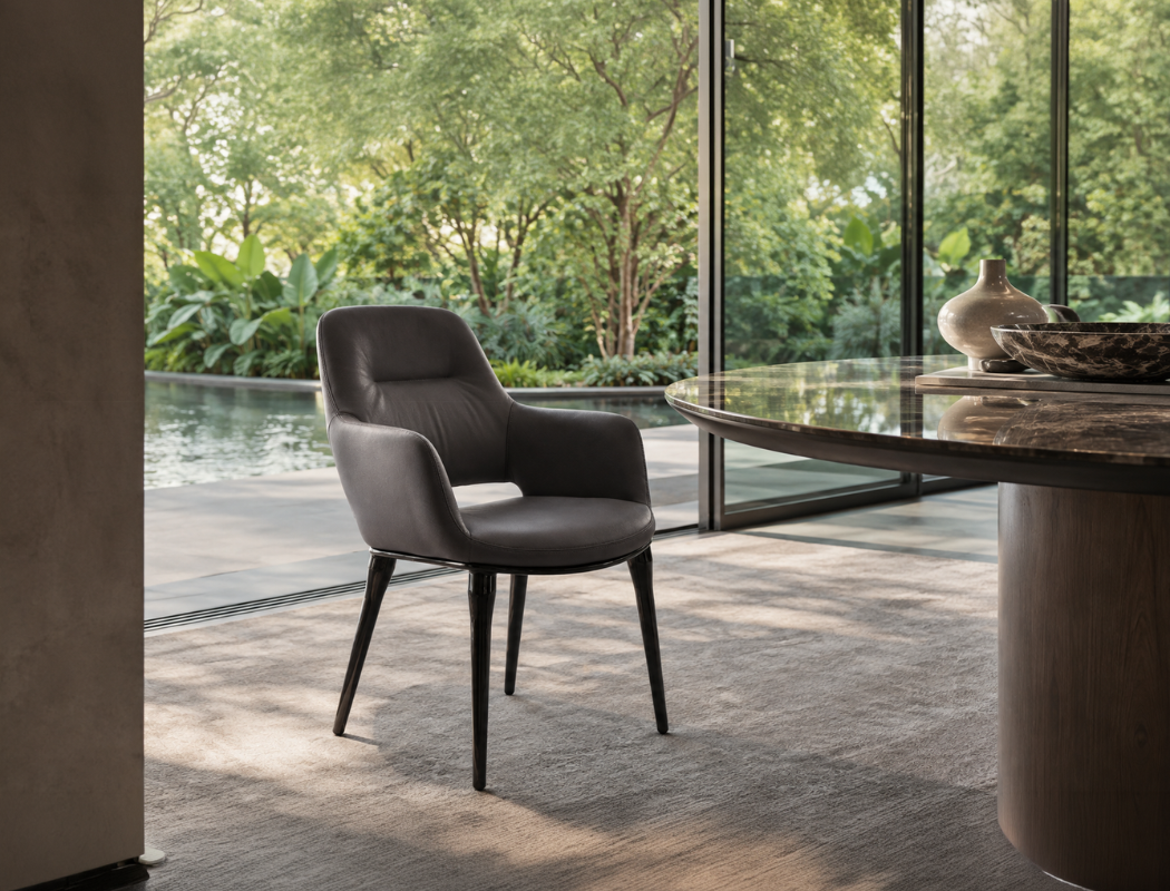 Enzo Dining Chair, Midnight Brown