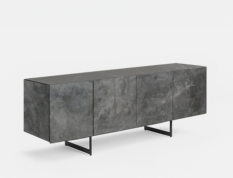 Etna Sintered Stone Sideboard, Grey (Glossy)