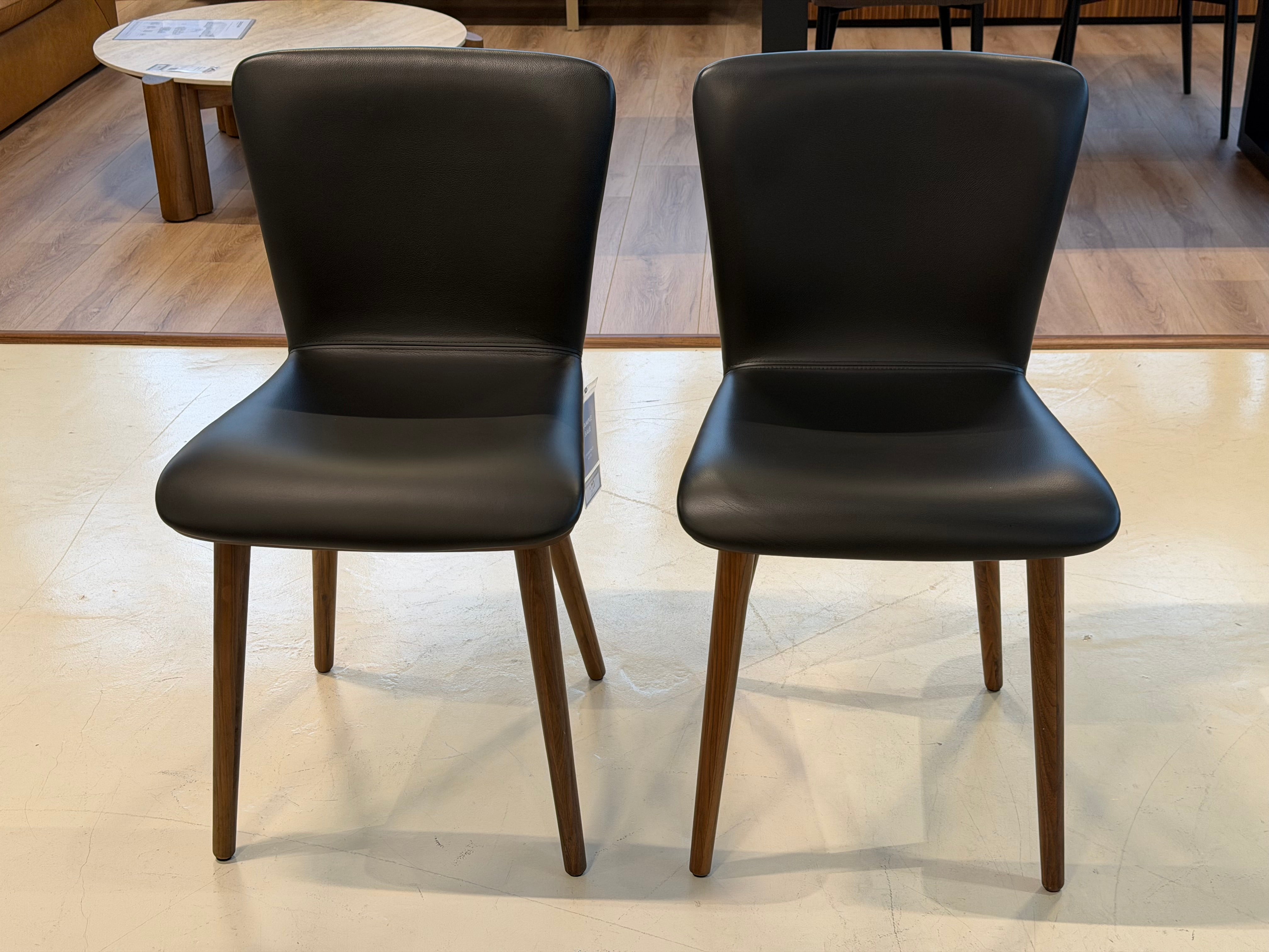 Bo Wood Dining Chair (Top Grain Leather), Black Walnut