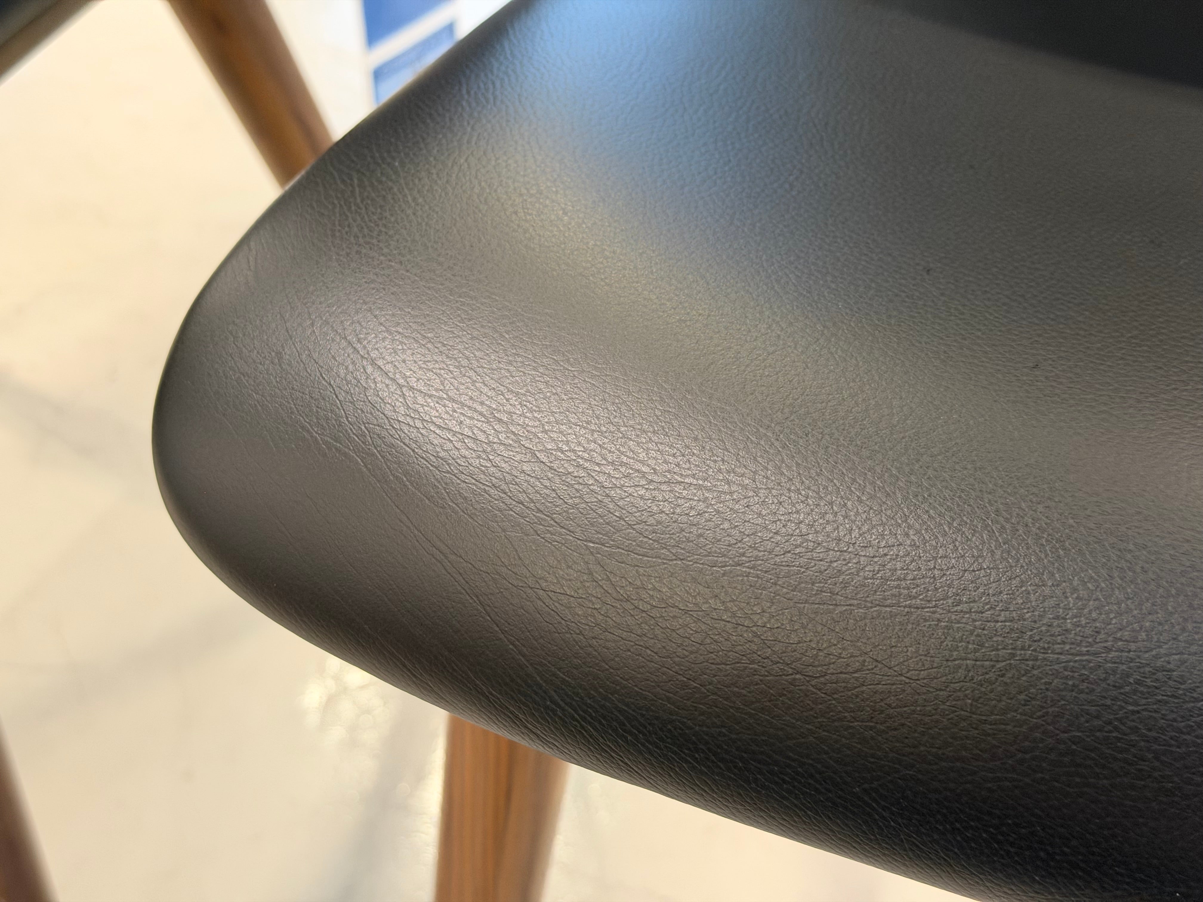 Bo Wood Dining Chair (Top Grain Leather), Black Walnut
