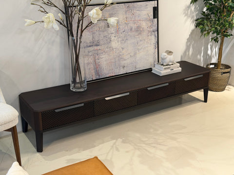 Regent Wood TV Console, Smoked Oak