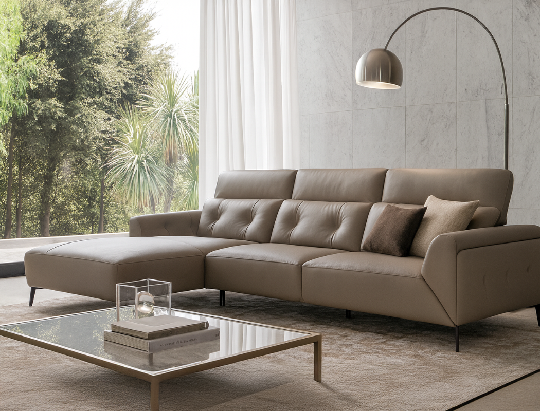 Gemma (Standard) Left Facing L-Shape Leather Sofa
