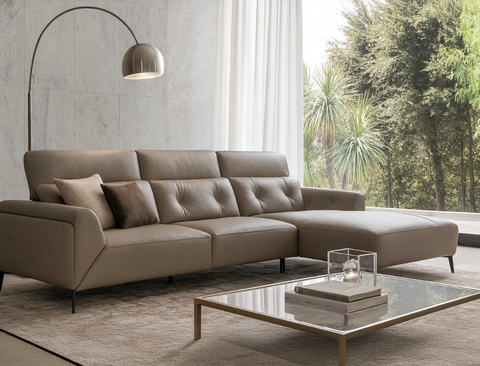 Gemma (Standard) Right Facing L-Shape Leather Sofa