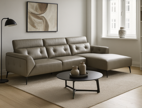 Gemma (Standard) Right Facing L-Shape Leather Sofa
