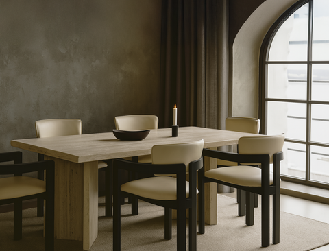 Gustav Dining Arm Chair (Top Grain Leather), Natural