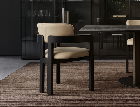 Gustav Dining Arm Chair (Top Grain Leather), Natural