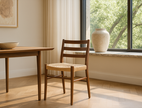 Harrison Wood Dining Chair, Walnut Brown