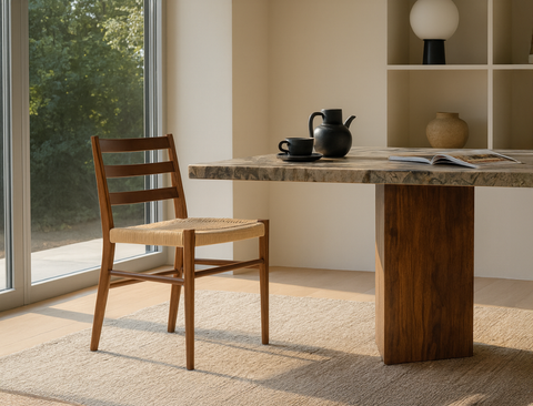 Harrison Wood Dining Chair, Walnut Brown