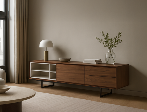 Janson Wood TV Console, American Walnut