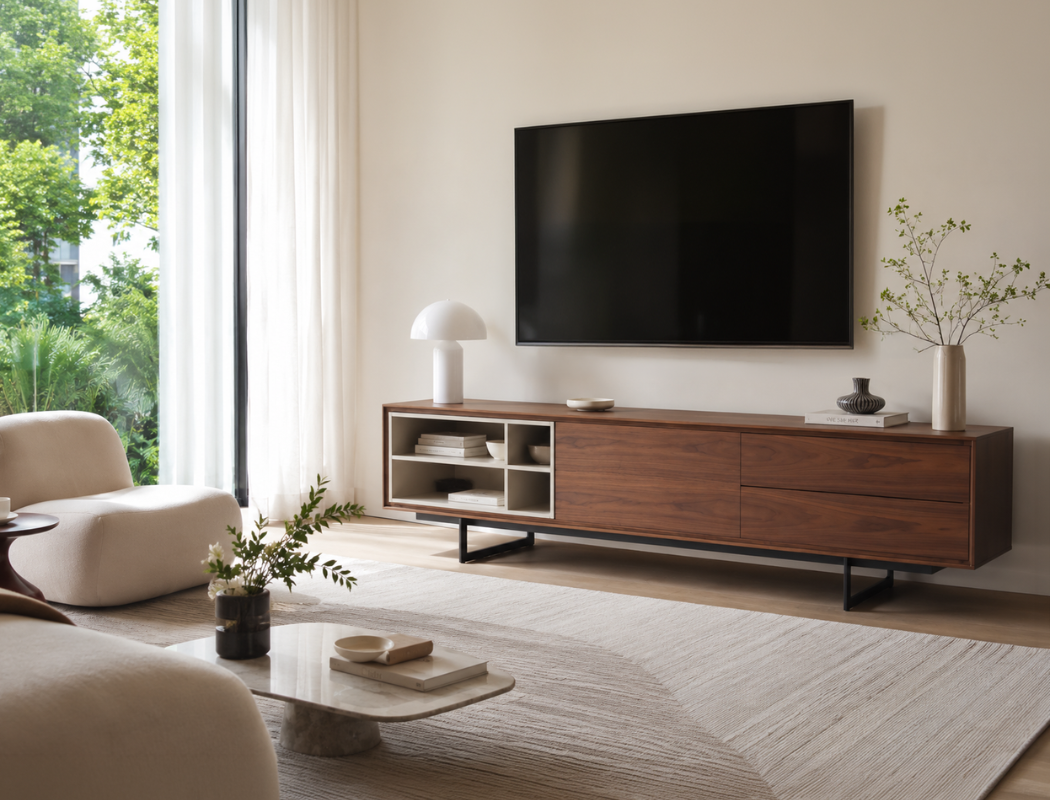 Janson Wood TV Console, American Walnut