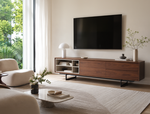 Janson Wood TV Console, American Walnut