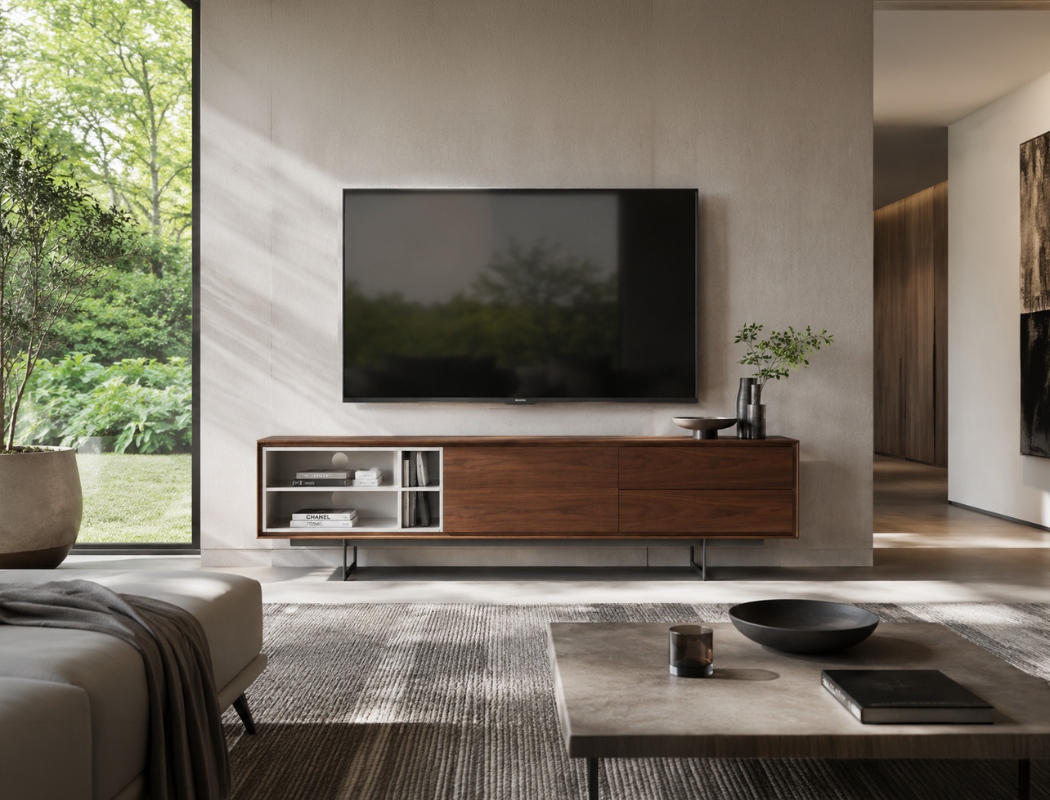 Janson Wood TV Console, American Walnut
