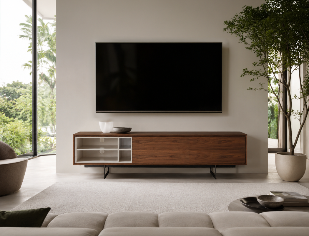 Janson Wood TV Console, American Walnut
