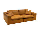 Jonathan 3 Seater Leather Sofa, Caramel Tan