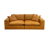 Jonathan 3 Seater Leather Sofa, Caramel Tan