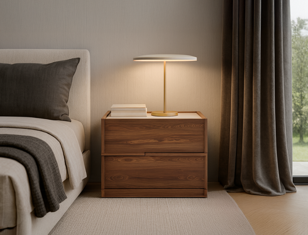 Juliana Bedside Table, American Walnut, Set of 2