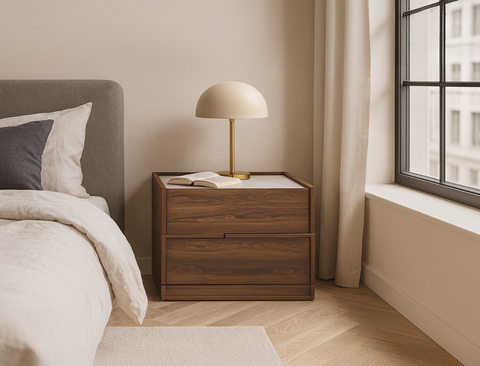 Juliana Bedside Table, American Walnut, Set of 2